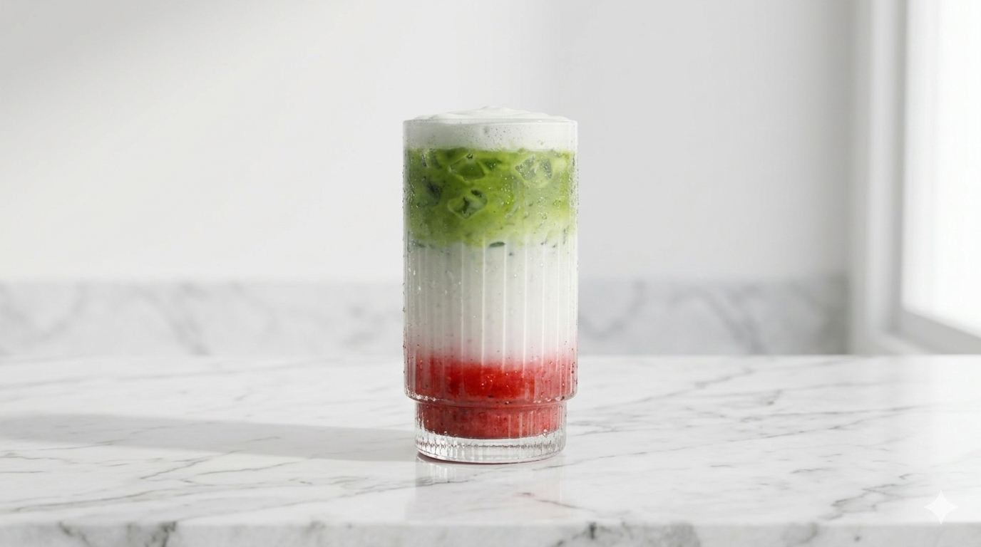 iced raspberry matcha